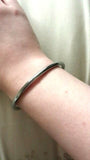 Stunning silver affect round smooth plain sikh khalsa kara bracelet bangle os1