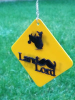 Acrylic yellow tractor landlord moustache punjabi farmer pendant car rear mirror