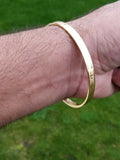 Stunning sikh singh kaur khalsa kara gold plated bangle smooth khanda design aa4