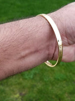 Stunning sikh singh kaur khalsa kara gold plated bangle smooth khanda design aa4