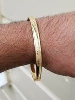 Stunning sikh singh kaur khalsa kara gold plated bangle smooth khanda design aa4