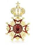 Jubilee crown brooch czech stone vintage look queen broach gold plated pin gg102