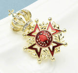 Jubilee crown brooch czech stone vintage look queen broach gold plated pin gg102