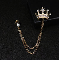 Crown Brooch Gold or Silver Plated Stunning Diamonte Designer Celebrity PIN U6