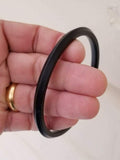 Black sarbloh iron kada one edge smooth sikh singh kaur khalsa kara bangle l7