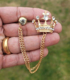 Crown Brooch Gold or Silver Plated Stunning Diamonte Designer Celebrity PIN U6