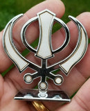 Sikh punjabi silver singh kaur khanda khalsa car dashboard desktop stand uu14