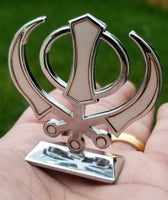 Sikh punjabi silver singh kaur khanda khalsa car dashboard desktop stand uu14