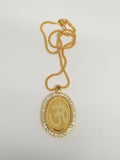 Gold plated stunning diamante hindu om legend pendant punjabi car rear mirror