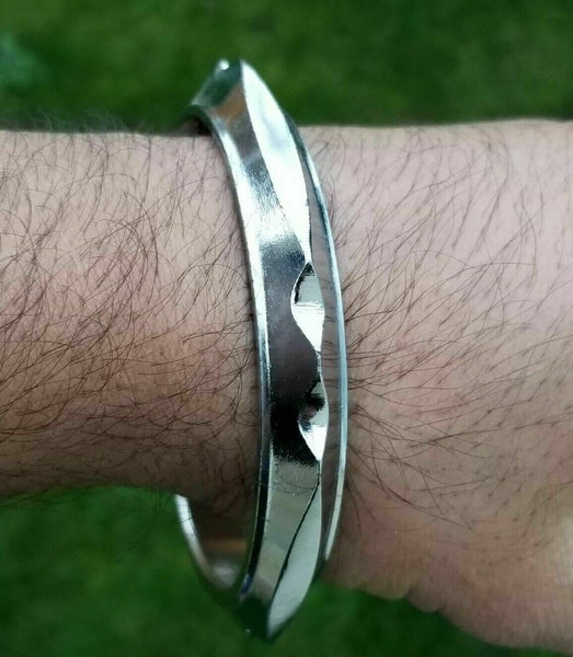 Sarbloh iron teeth design heavy sikh singh kaur khalsa taksali kara bangle g10