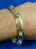 Sikh singh lines pure brass 22 ct gold look khalsa hindu healing chakri kara b3