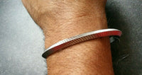 Silver Plated Designed Ridged Sikh Singh Khalsa Kada Bangle Kara Bracelet QD1