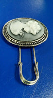 Winter xmas arrival gifts - antique affect vintage lady brooch broach cake pin