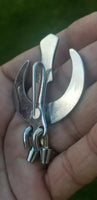 Sarbloh chand tora hand made punjabi sikh singh kaur khanda pin brooch gift bbb2