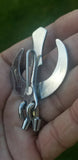 Sarbloh chand tora hand made punjabi sikh singh kaur khanda pin brooch gift bbb2