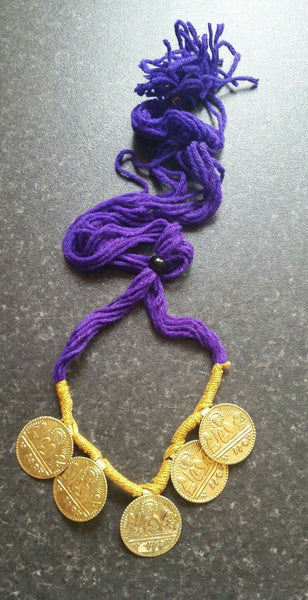 Punjabi Folk Cultural Bhangra Gidha Sat Kartar Taweets Purple thread necklace C3