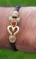 Om shiva bracelet kara hindu kada trishul trident rudraksha bead shiv bangle i7