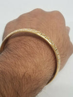 Two Tone Silver Gold Plated XX Cross Design Hindu Sikh Singh Kaur Kara Bangle U4