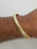 Two Tone Silver Gold Plated XX Cross Design Hindu Sikh Singh Kaur Kara Bangle U4