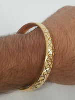 Two Tone Silver Gold Plated XX Cross Design Hindu Sikh Singh Kaur Kara Bangle U4