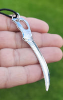 Steel hindu punjabi sikh singh kaur sword kirpan pendant in thread necklace gg1