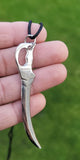 Steel hindu punjabi sikh singh kaur sword kirpan pendant in thread necklace gg1