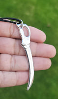 Steel hindu punjabi sikh singh kaur sword kirpan pendant in thread necklace gg1