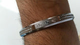 New silver plated laser engraved khandas sikh singh khalsa kara bangle kada d6