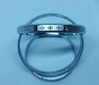 New silver plated laser engraved khandas sikh singh khalsa kara bangle kada d6