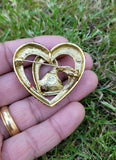 Red Heart Celebrity Brooch Stunning Vintage Look Retro Style Love Broach Pin D4R