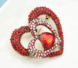 Red Heart Celebrity Brooch Stunning Vintage Look Retro Style Love Broach Pin D4R