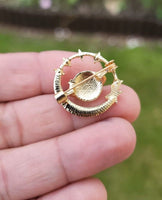 Moon Universe Brooch Vintage Look Gold Plated Celebrity Star Broach Lucky Pin U2