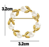 Faux pearls wreath brooch vintage look gold plated celebrity broach pin u20 new