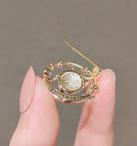 Moon Universe Brooch Vintage Look Gold Plated Celebrity Star Broach Lucky Pin U2