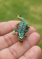 Crocodile Designer Brooch Vintage Look Gold Plated Celebrity Broach Pin K40 New