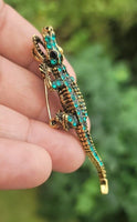 Crocodile Designer Brooch Vintage Look Gold Plated Celebrity Broach Pin K40 New