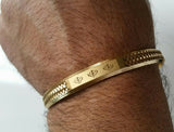 Sikh Kara Gold Plated Laser Engraved Khandas Kaur Singh Khalsa Bangle Kada D7