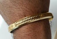 Sikh Kara Gold Plated Laser Engraved Khandas Kaur Singh Khalsa Bangle Kada D7