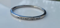 Sikh kara taati vaao na lagai words smooth flat stainless steel singh bangle e15