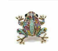 Vintage look gold plated stunning frog brooch suit coat broach collar pin b63