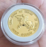 Gold tone sikh the king of kings guru gobind singh ji khalsa 1699 token 3d coin