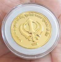 Gold tone sikh the king of kings guru gobind singh ji khalsa 1699 token 3d coin