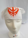 Sikh hindu kaur singh orange khanda bandana head wrap gear rumal handkerchief a2