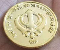 Gold tone sikh the king of kings guru gobind singh ji khalsa 1699 token 3d coin