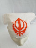 Sikh hindu kaur singh orange khanda bandana head wrap gear rumal handkerchief a2