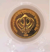 Gold tone sikh the king of kings guru gobind singh ji khalsa 1699 token 3d coin