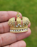 Jubilee queen crown brooch vintage look broach gold silver plated pin k16 new