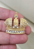 Jubilee queen crown brooch vintage look broach gold silver plated pin k16 new