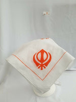 Sikh hindu kaur singh orange khanda bandana head wrap gear rumal handkerchief a2