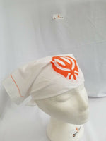 Sikh hindu kaur singh orange khanda bandana head wrap gear rumal handkerchief a2